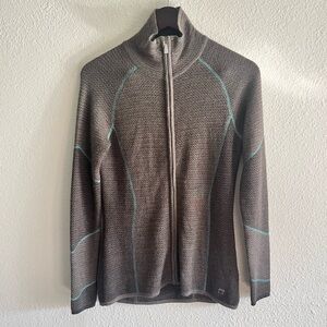 Smartwool Alamosa Merino Wool Knit Full Zip Sweater Jacket Women Size Small